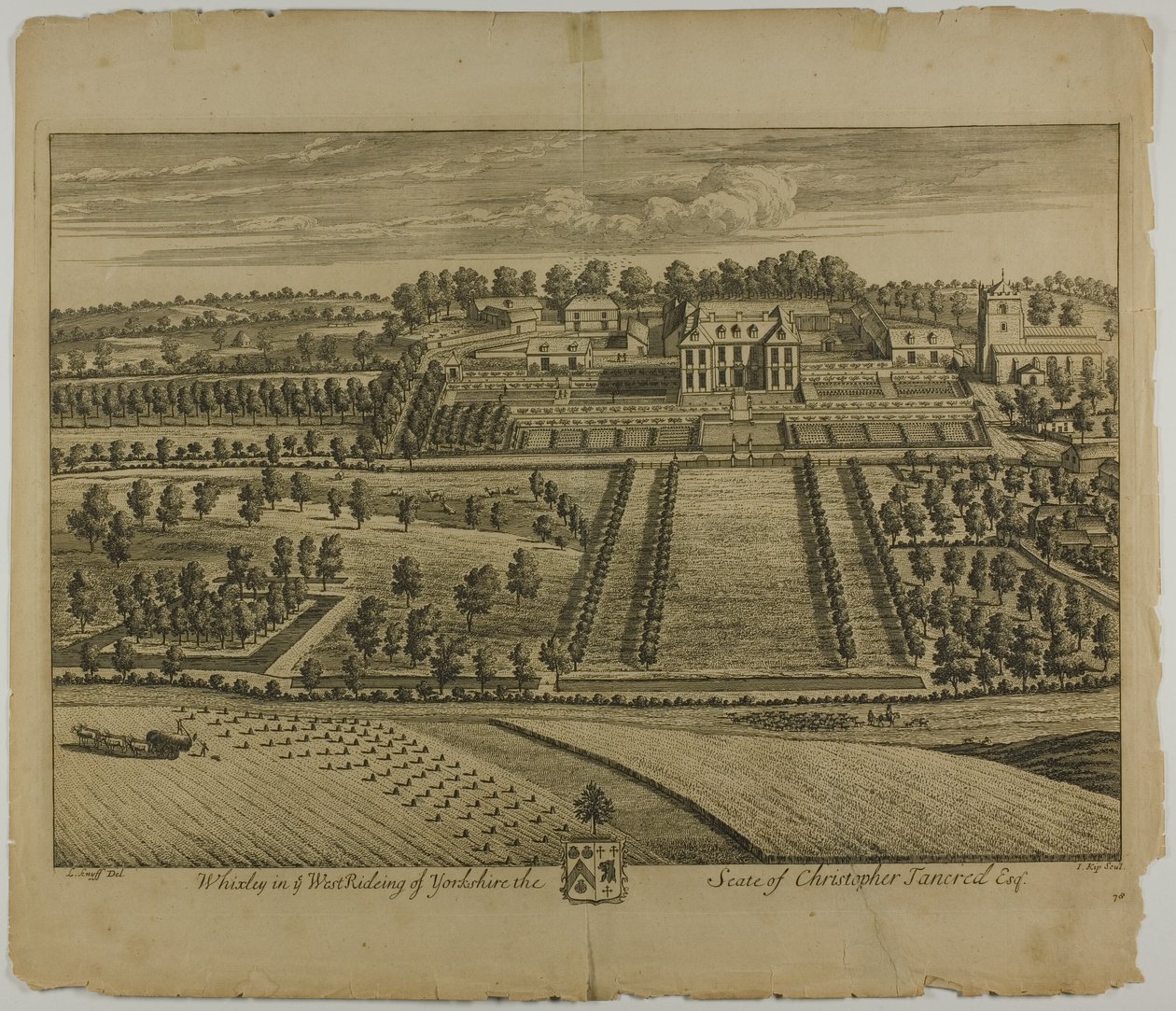 Whixley, tavola 78 da Britannia Illustrata da Johannes Kip
