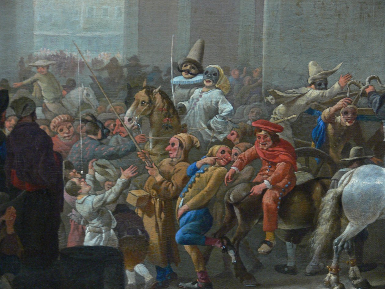 Carnevale a Roma (dettaglio), c. 1650 da Johannes Lingelbach
