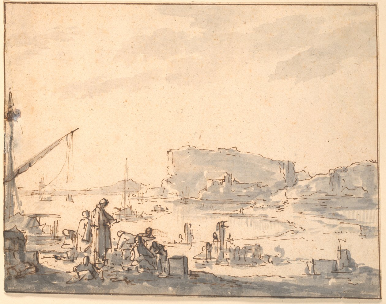 Paesaggio portuale da Johannes Lingelbach
