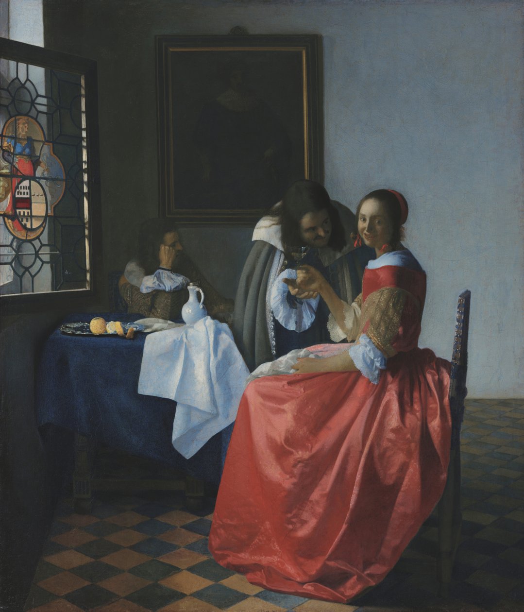 Giovane donna con un bicchiere di vino da Johannes Vermeer