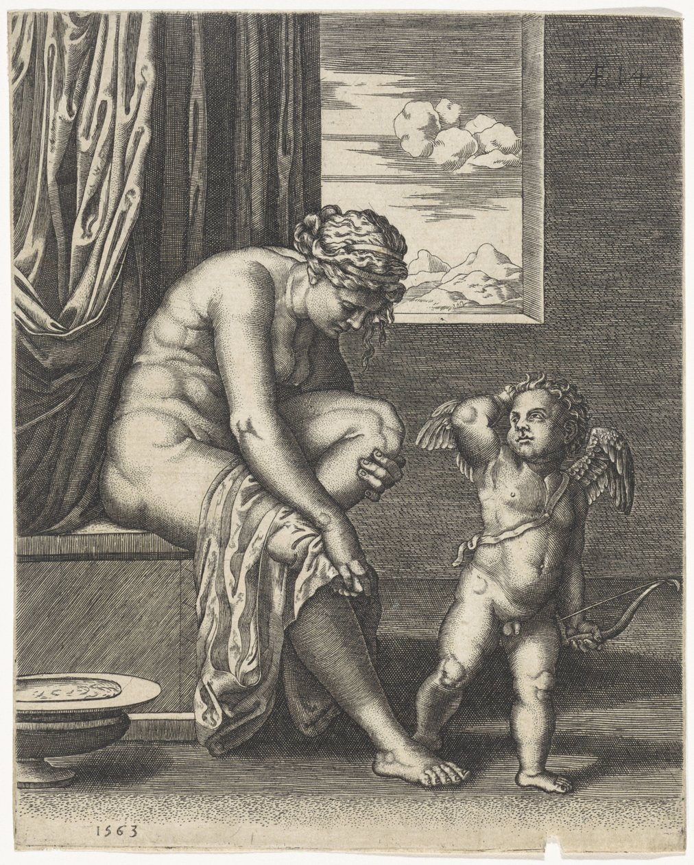 Venere dopo il bagno da Johannes Wierix