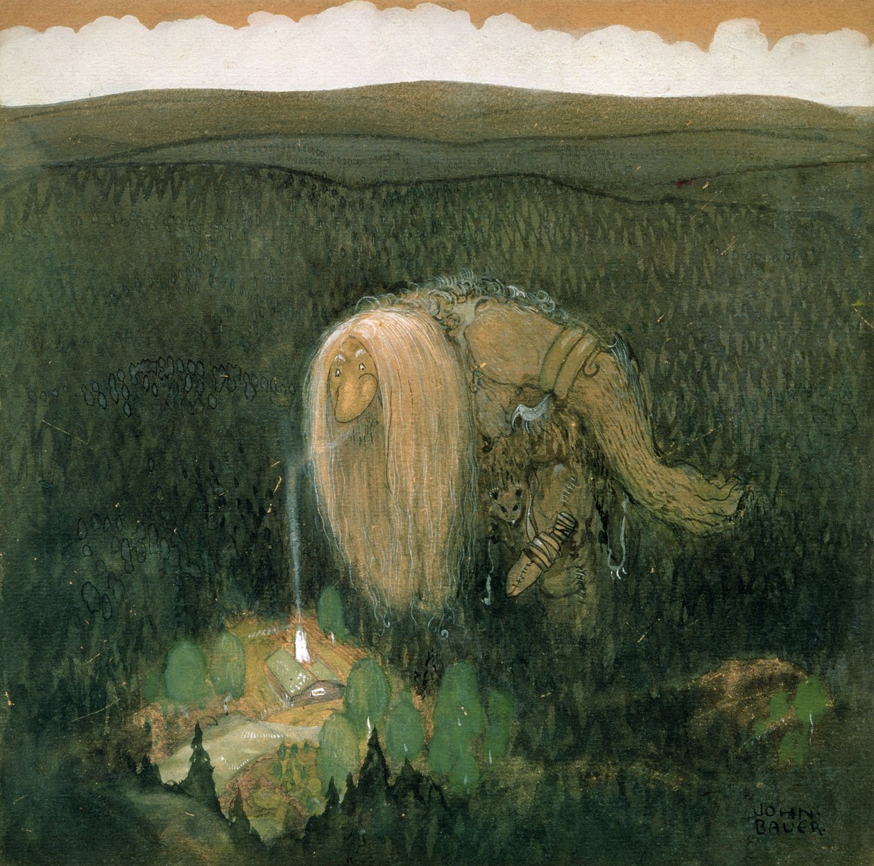 Un troll della foresta, c.1913 da John Bauer