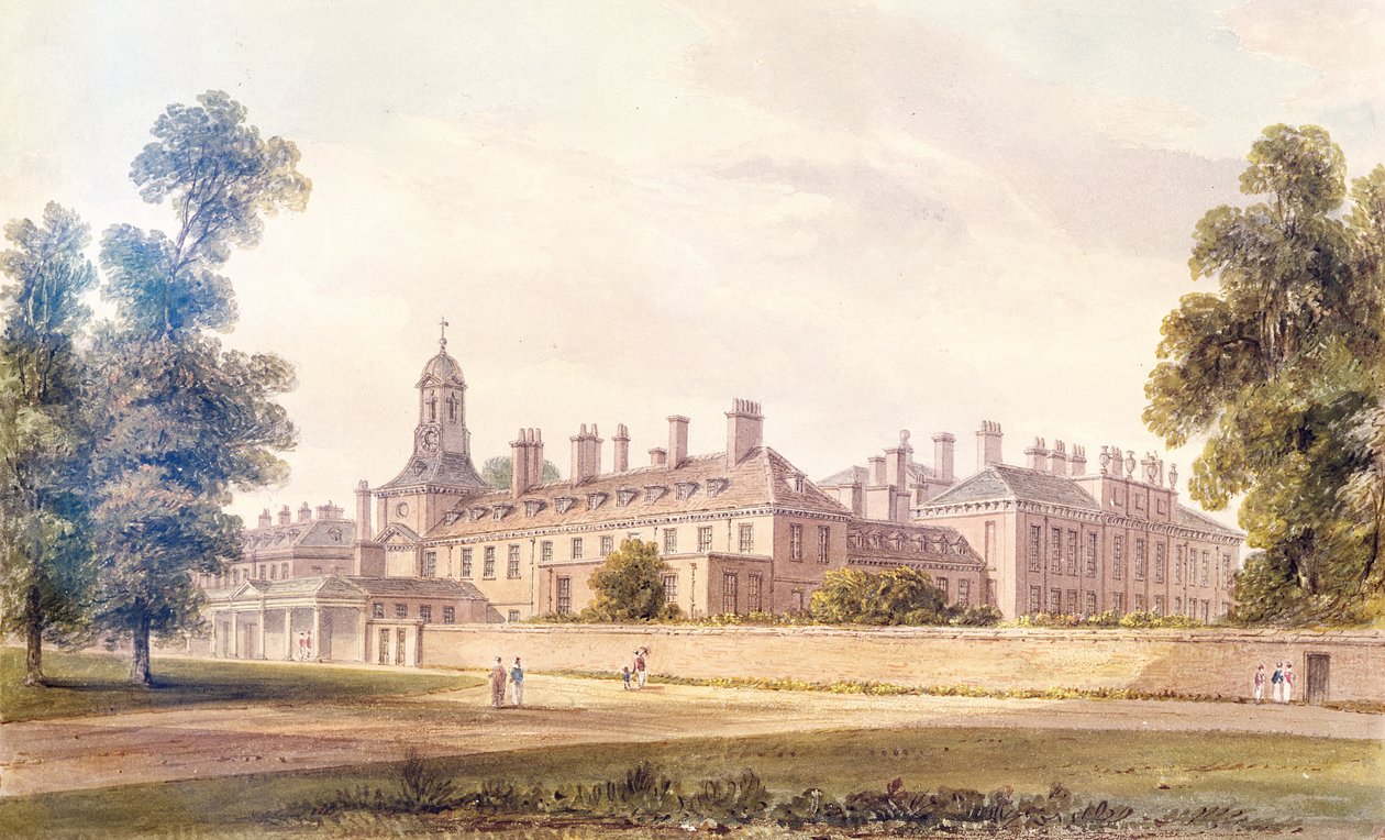 Veduta sud-ovest di Kensington Palace, 1826 da John Chessell Buckler