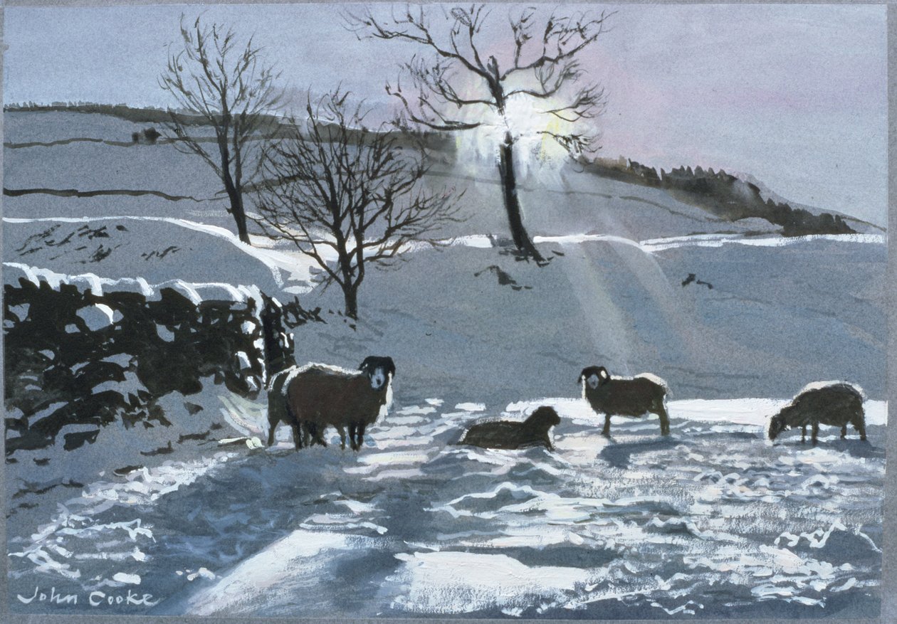 Pomeriggio invernale a Dentdale, 1991 da John Cooke