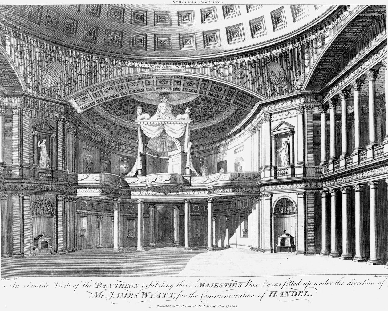 Vista interna del Pantheon, Oxford Street, Londra, 1784 da John Dixon