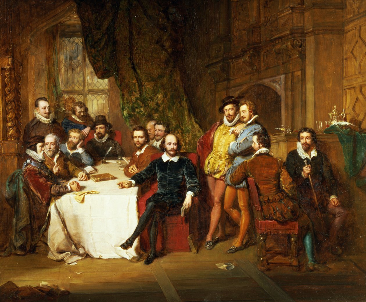 Shakespeare e i suoi amici alla taverna del Mermaid, 1850 da John Faed