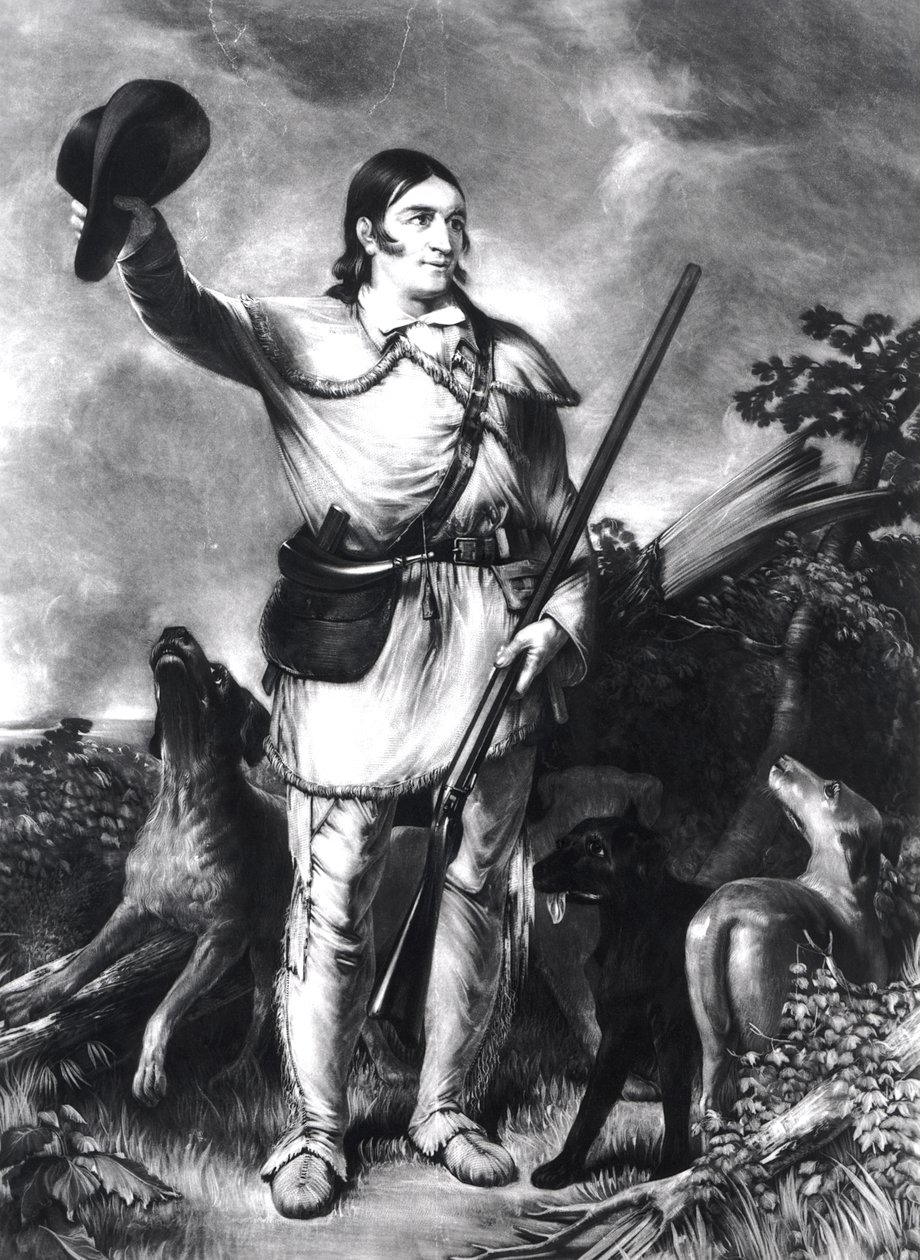 Colonnello Davy Crockett, inciso da Charles Gilbert Stuart (c.1787-1813) c.1839 da John Gadsby Chapman