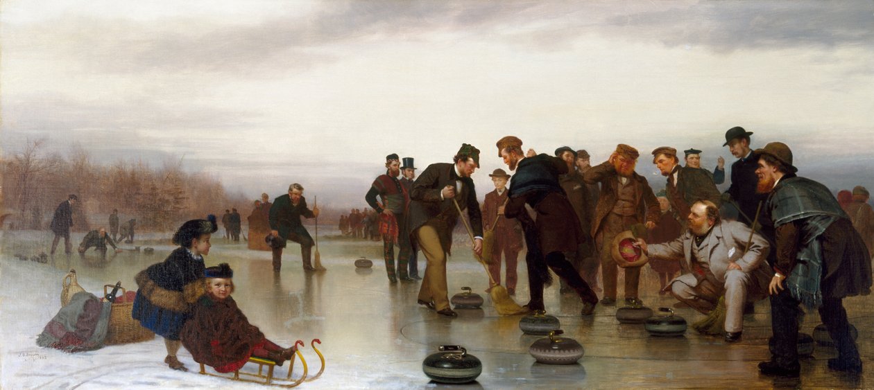 Curling; un gioco scozzese a Central Park da John George Brown