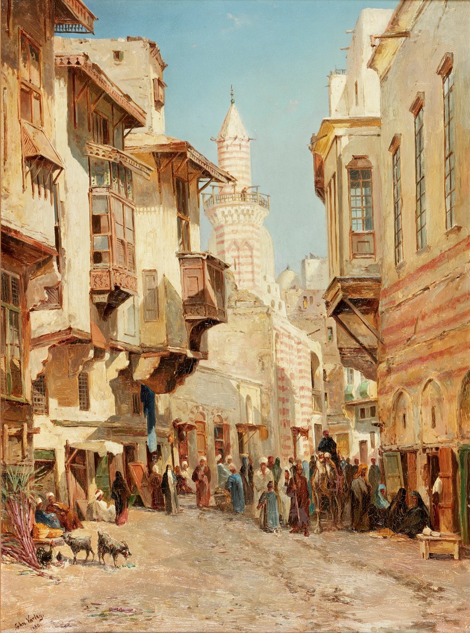 La moschea di Emir Mindar, Il Cairo, 1880 da John Jnr. Varley