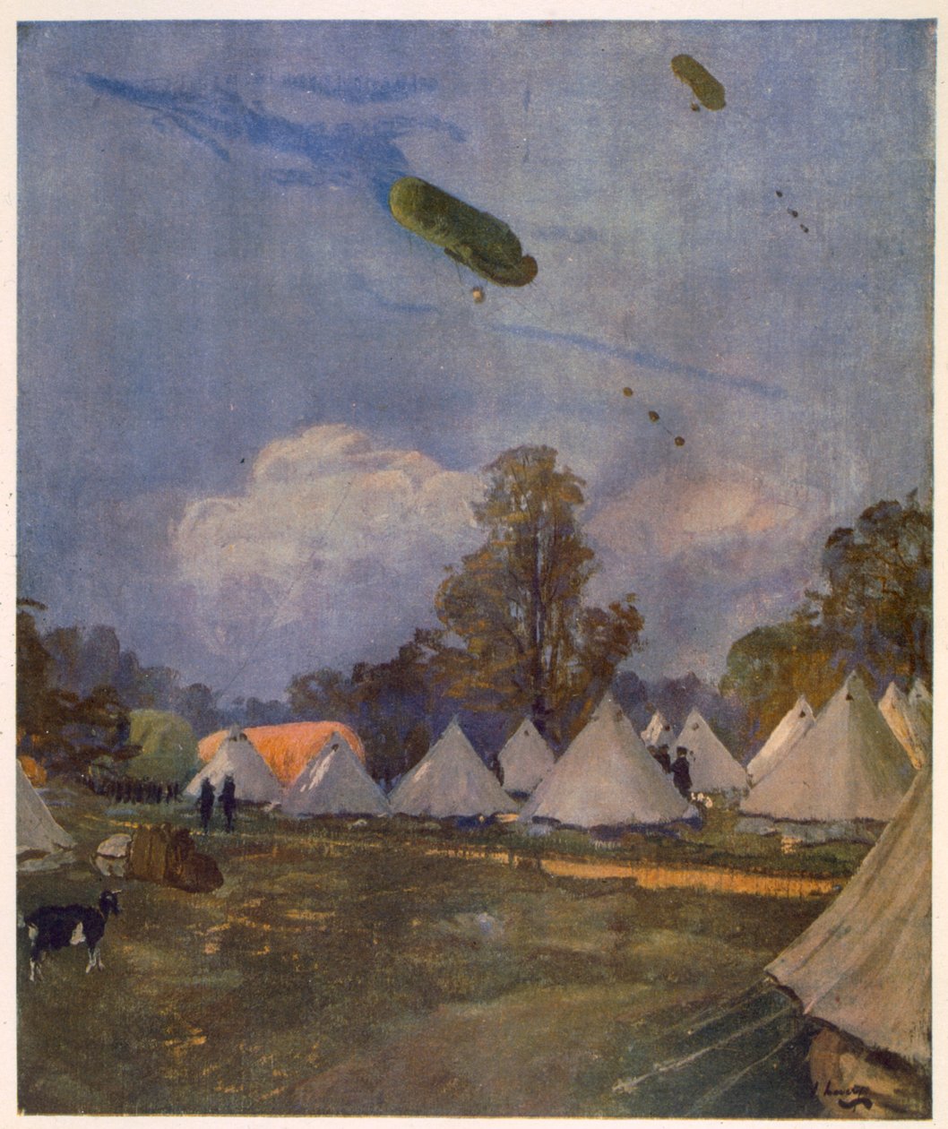 Palloni aquiloni, Roehampton, 1915, da British Artists at the Front, Continuation of The Western Front, 1918 da John Lavery