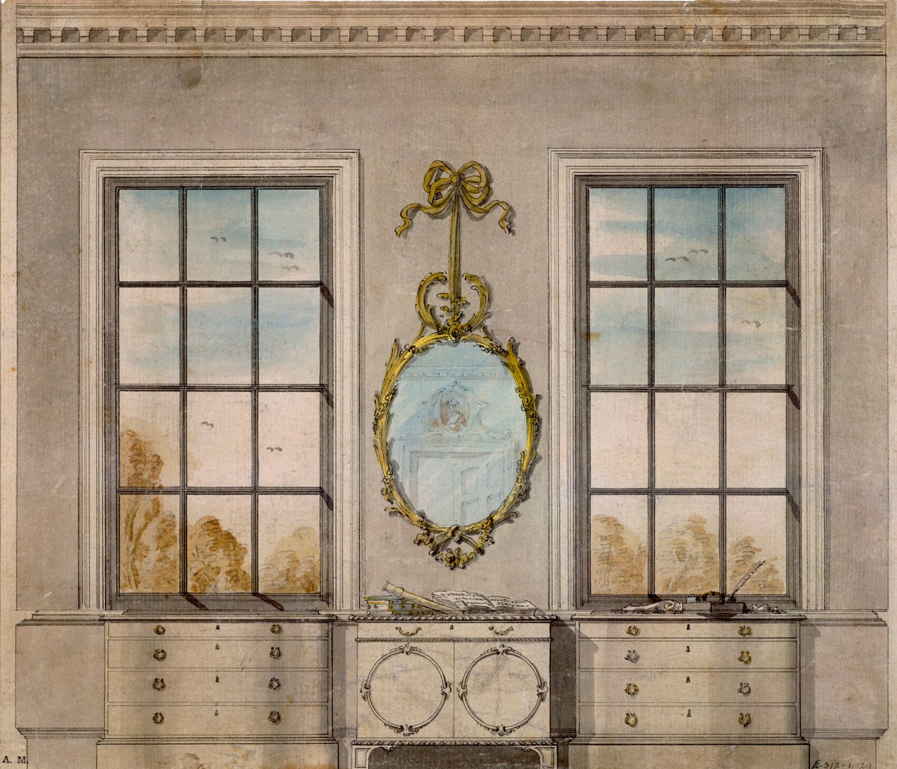 Design per una stanza di Linnell John (1723-99) da John Linnell