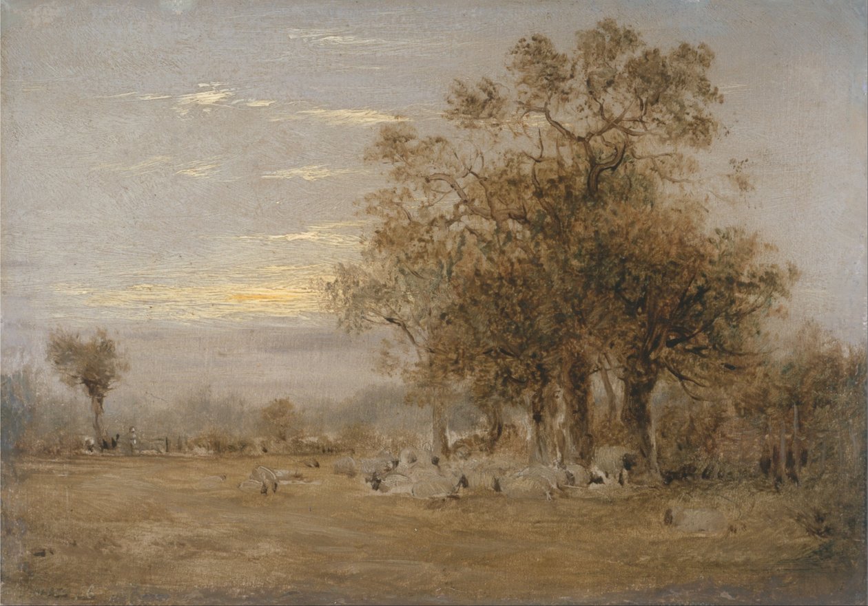 Pecore al pascolo da John Linnell