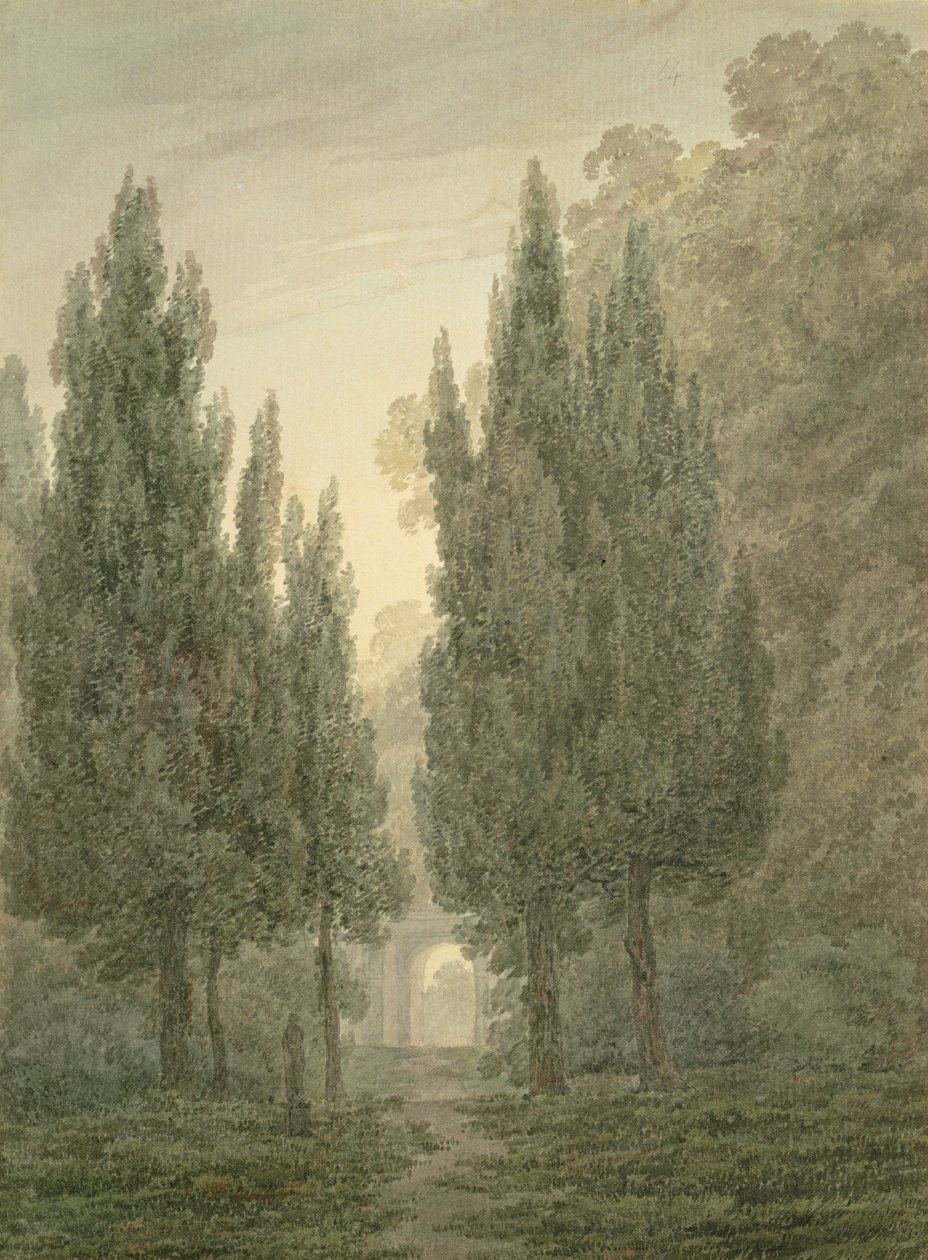 Nei giardini della Villa Pamphili da John Robert Cozens