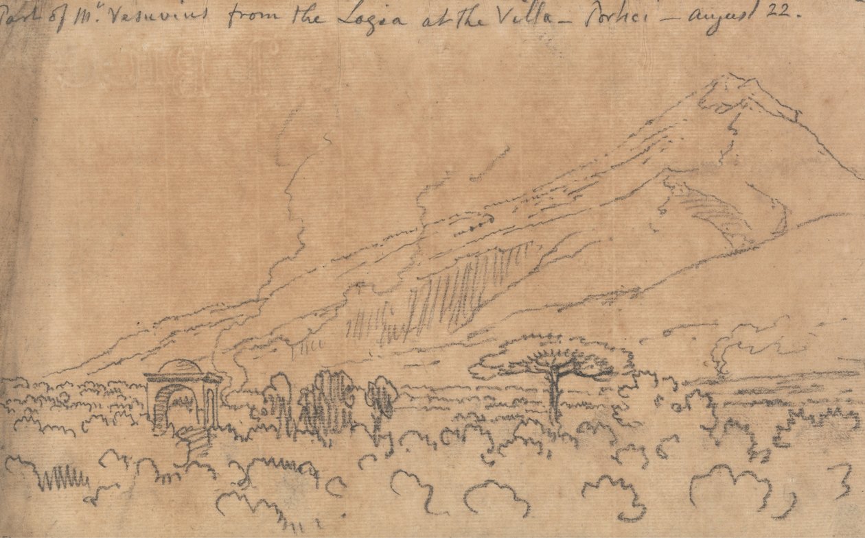 Parte del Vesuvio dalla loggia della villa, Portici, 22 agosto da John Robert Cozens