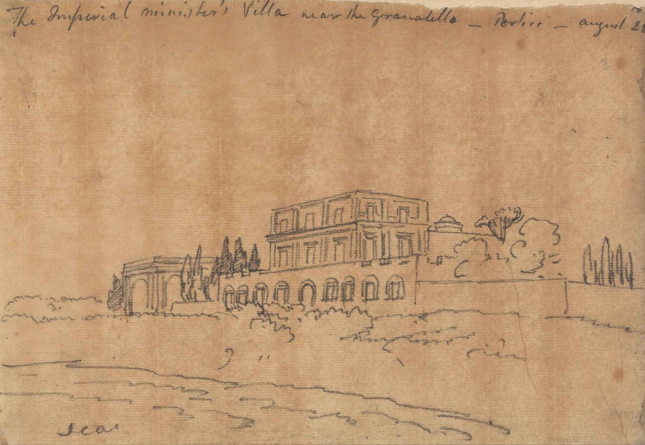 La villa dei ministri imperiali vicino al Granabello, Portici, 28 agosto da John Robert Cozens