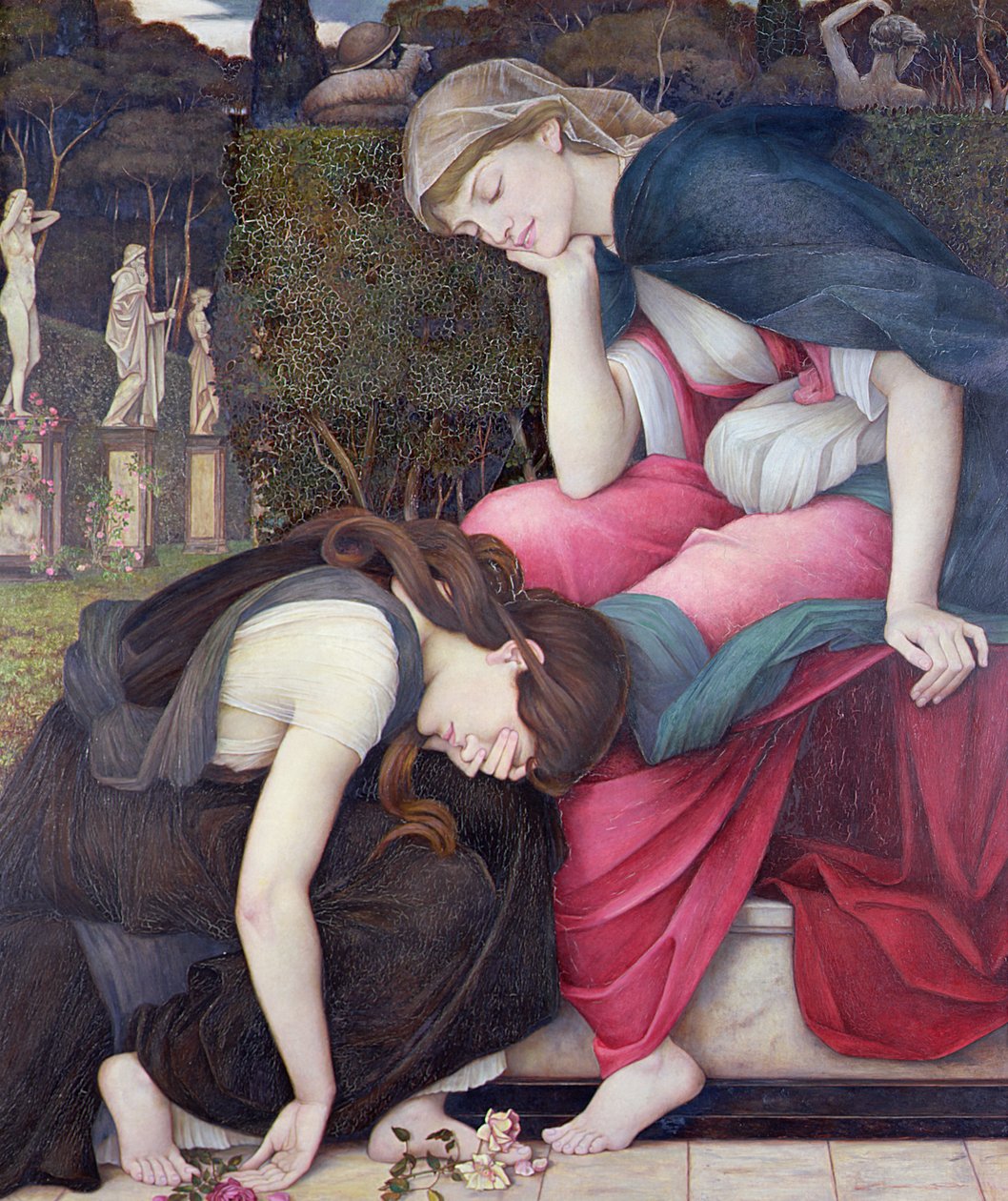 Pazienza su un monumento che sorride al dolore, esposto 1884 da John Roddam Spencer Stanhope