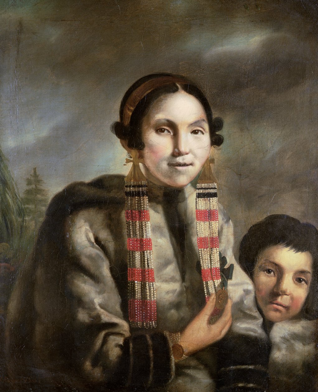 Ritratto di Micoc e suo Figlio Tootac, c.1769 da John Russell