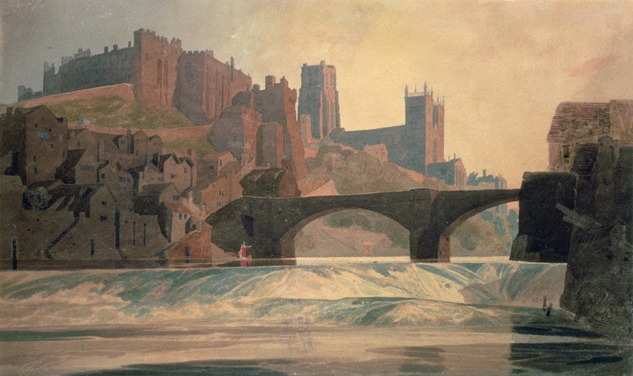 Castello e cattedrale di Durham, c.1809-10 da John Sell Cotman