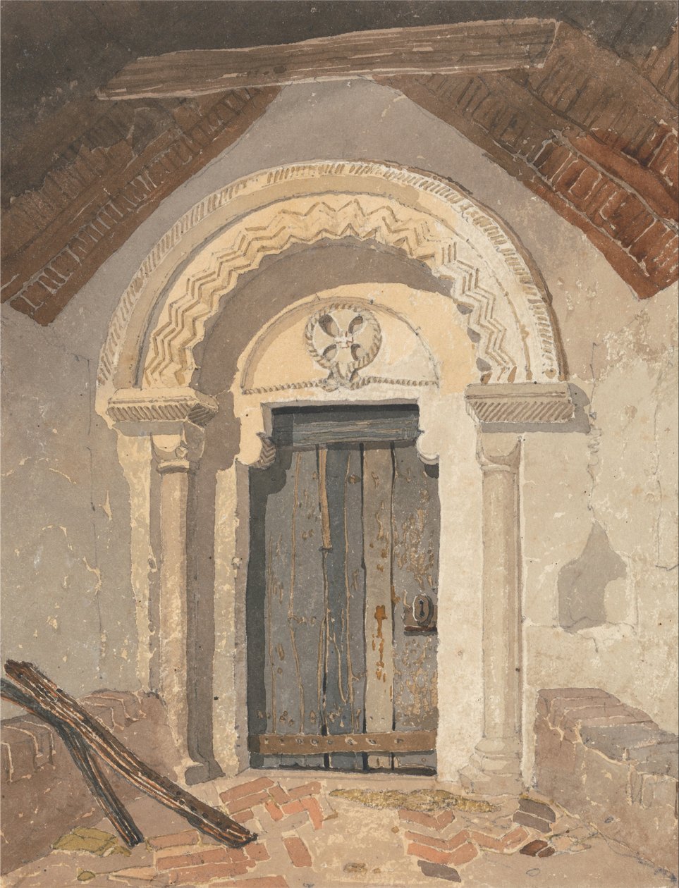 Portale normanno, Chiesa di Tottenhill, Norfolk da John Sell Cotman