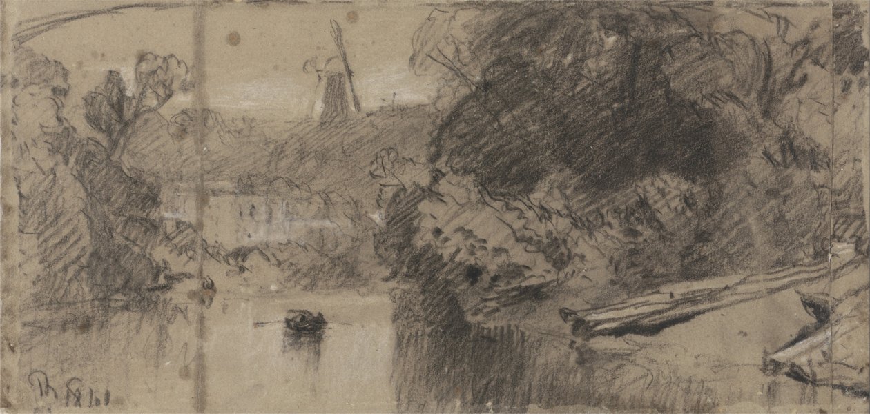 Paesaggio fluviale, probabilmente vicino a Thorpe, Norfolk da John Sell Cotman