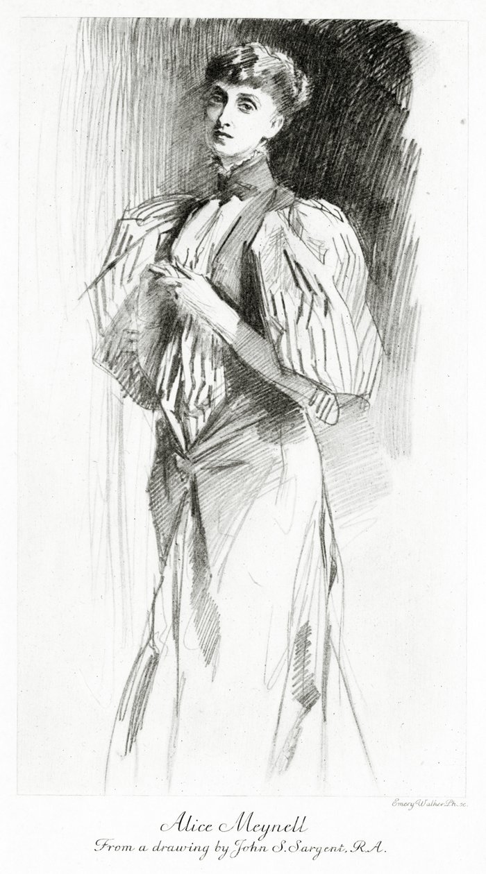 Alice Meynell, inciso da Emery Walker, c.1913 da John Singer Sargent