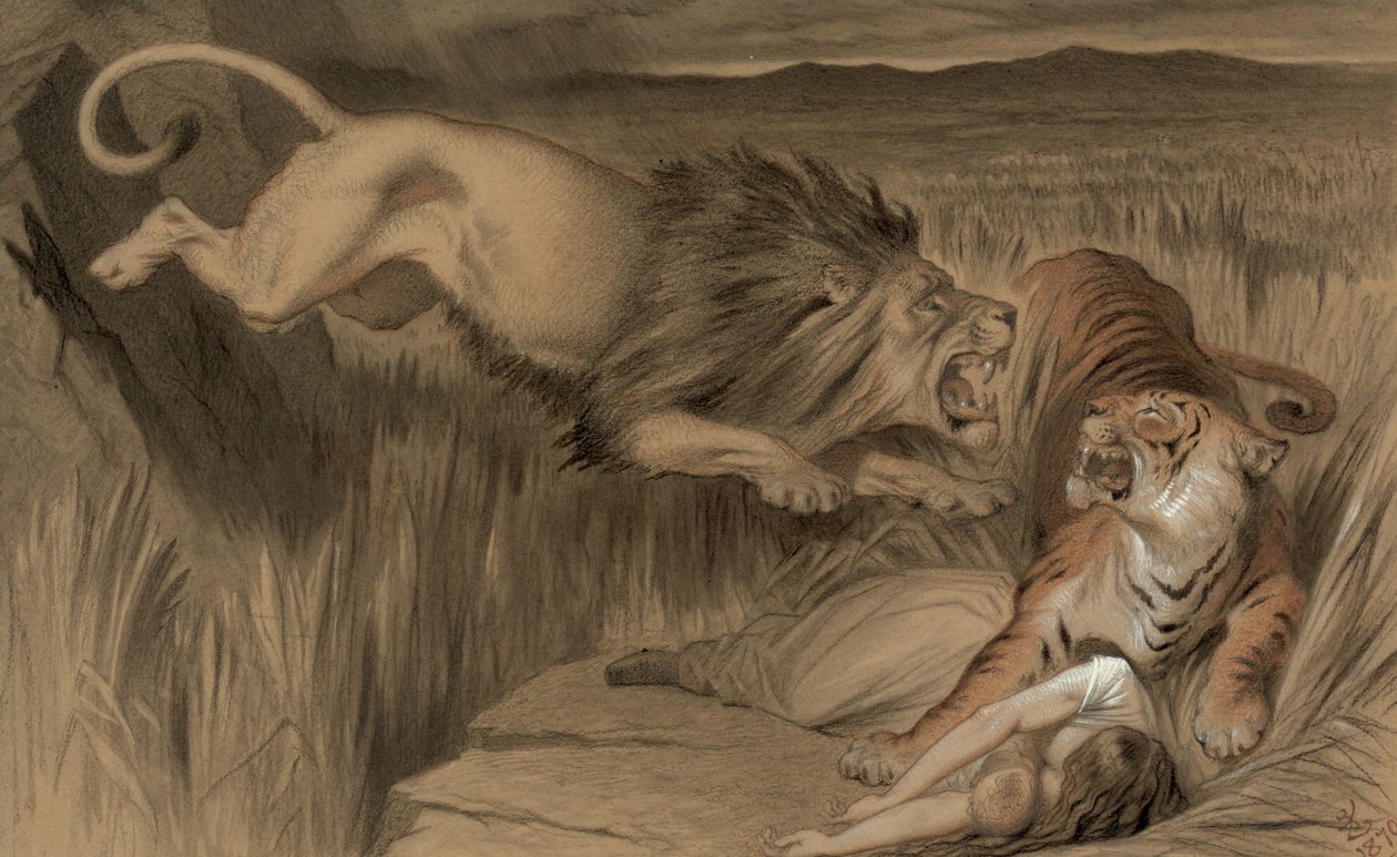 La Vendetta del Leone Britannico sulla Tigre del Bengala, 1870 da John Tenniel