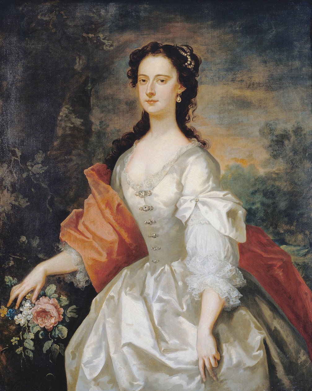 Ritratto di una donna in bianco da John Vanderbank