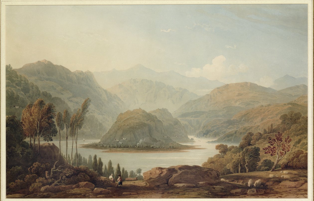 Veduta del fiume Mondego, Spagna, 1813 da John Varley