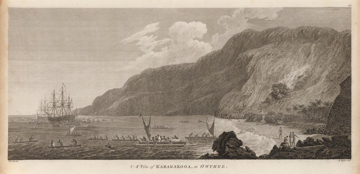 Veduta di Karakokooa, a Owyhee da John Webber