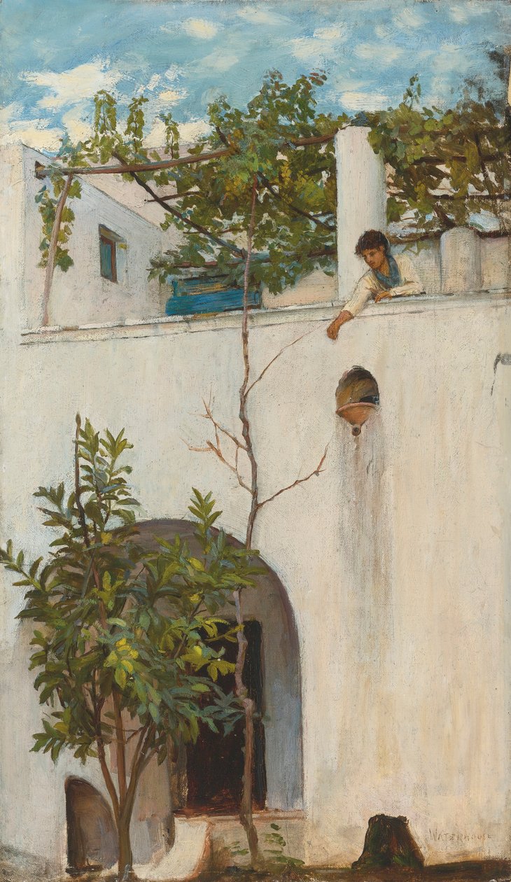 Signora su un balcone, Capri da John William Waterhouse