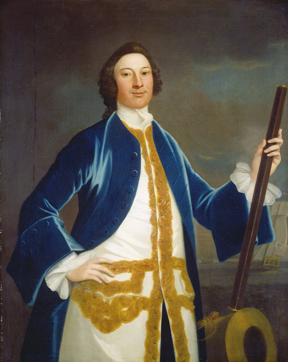 Ufficiale navale britannico non identificato, c.1745 da John Wollaston