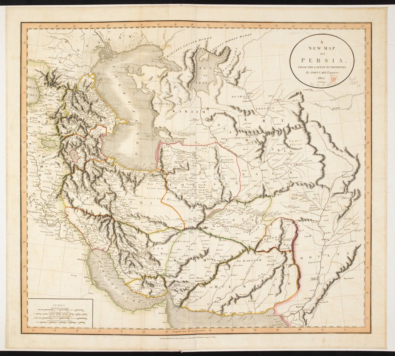 Mappa della Persia da John (after) Cary