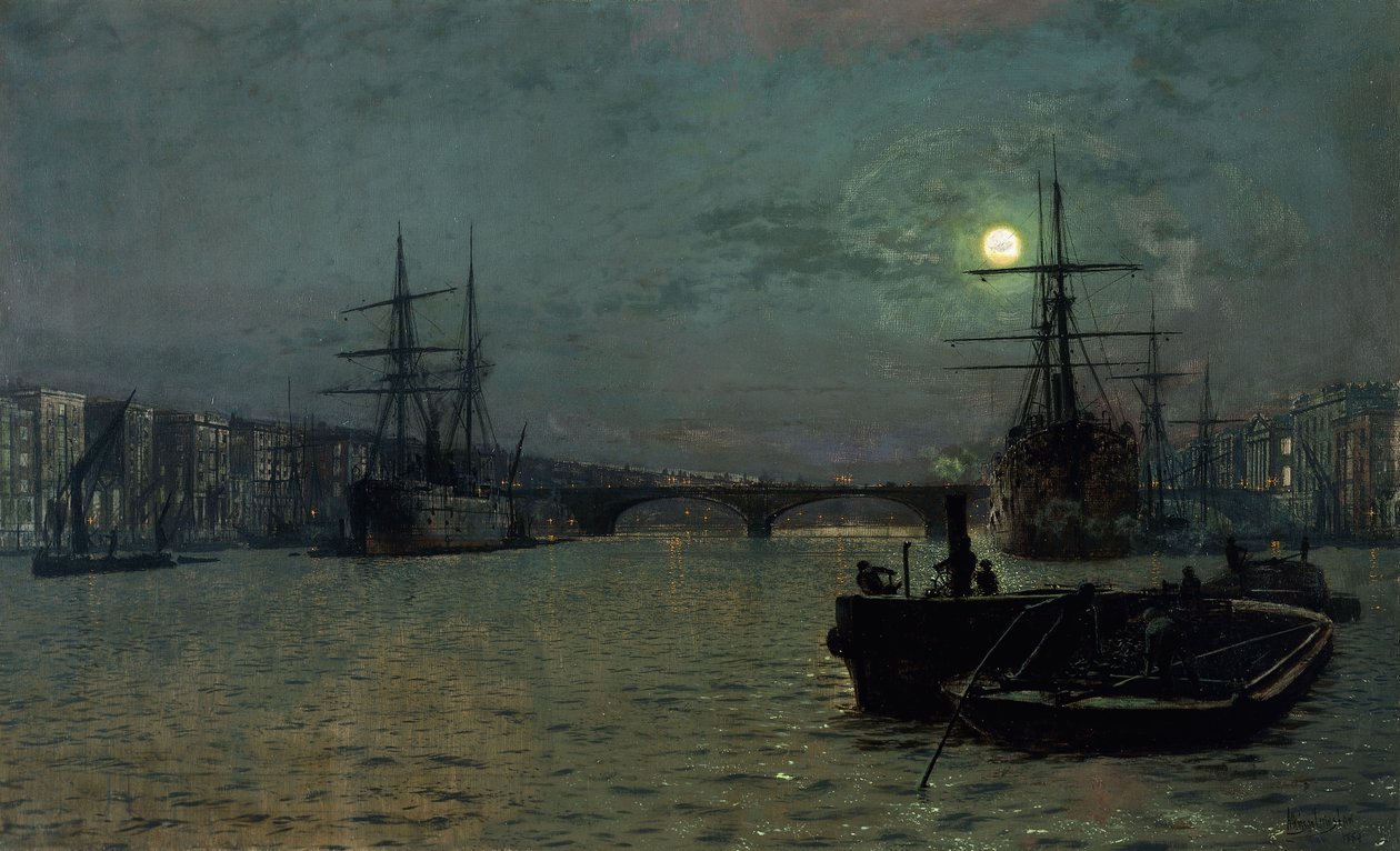 London Bridge - Mezza marea, 1884 da John Atkinson Grimshaw
