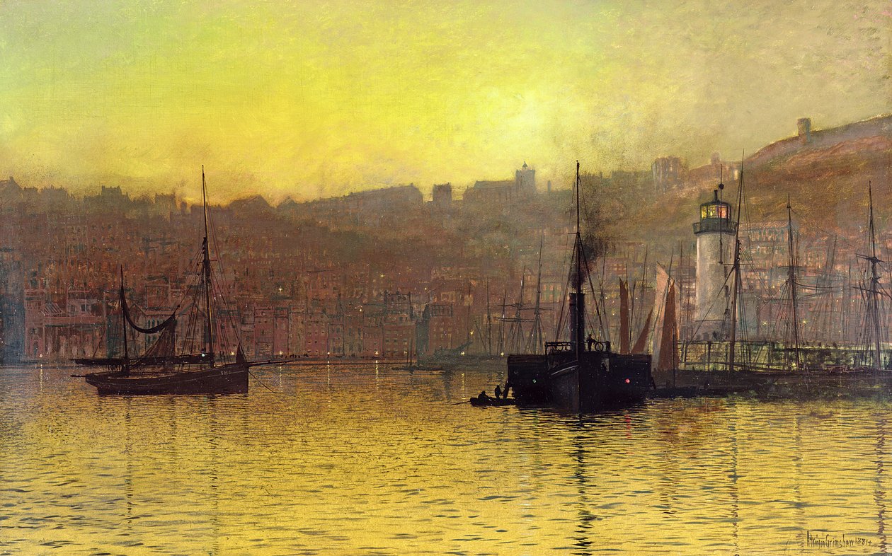 Crepuscolo nel porto di Scarborough da John Atkinson Grimshaw