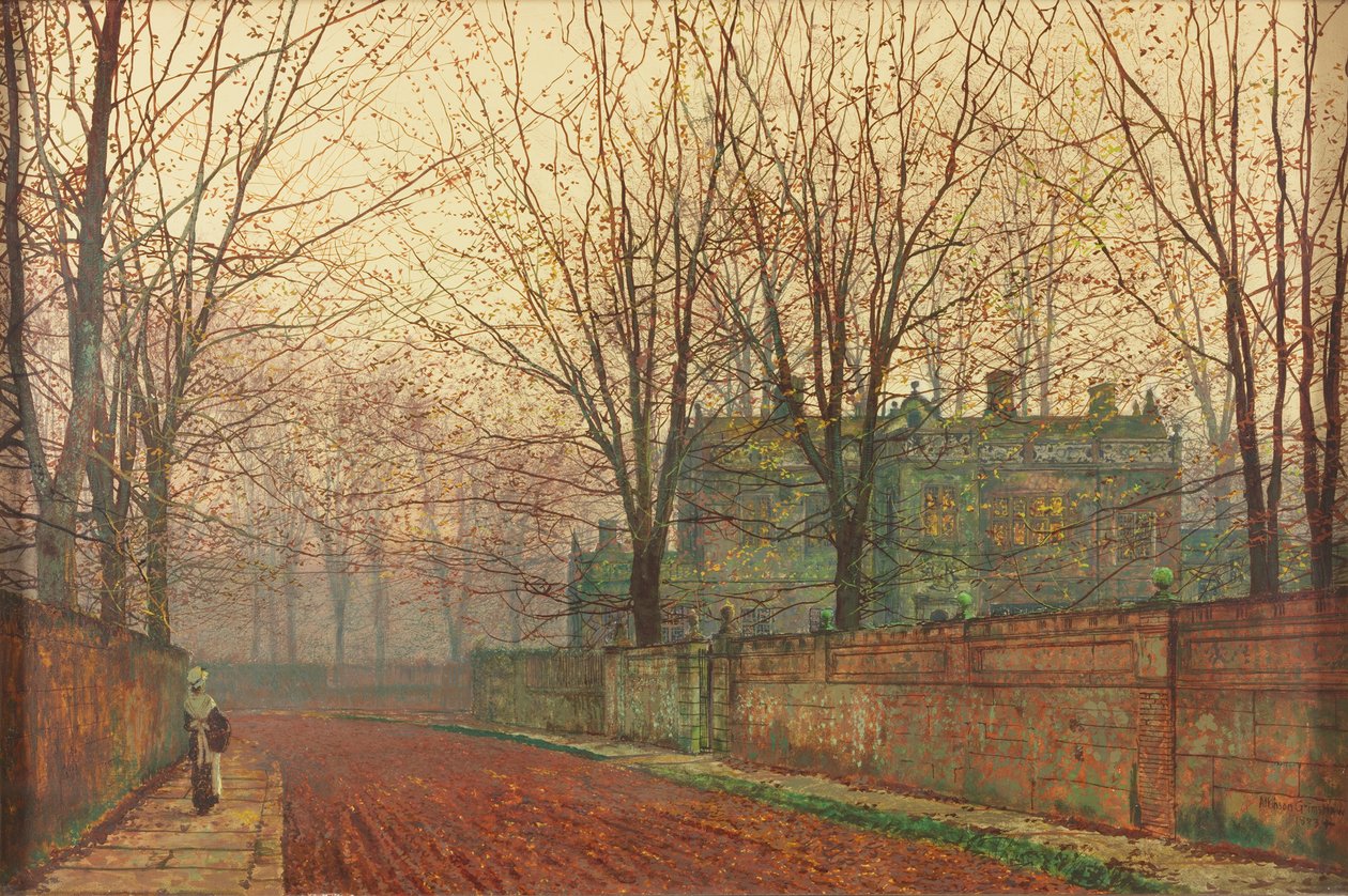 Mattina di novembre, Knostrop Hall, Leeds da John Atkinson Grimshaw