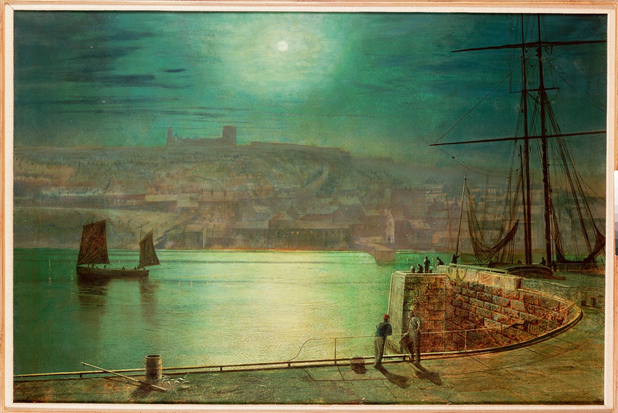 Porto di Whitby al chiaro di luna, 1870 da John Atkinson Grimshaw