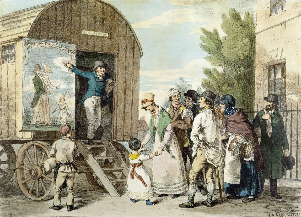 Le fiere: Lo spettacolo, c.1821 da John Augustus Atkinson