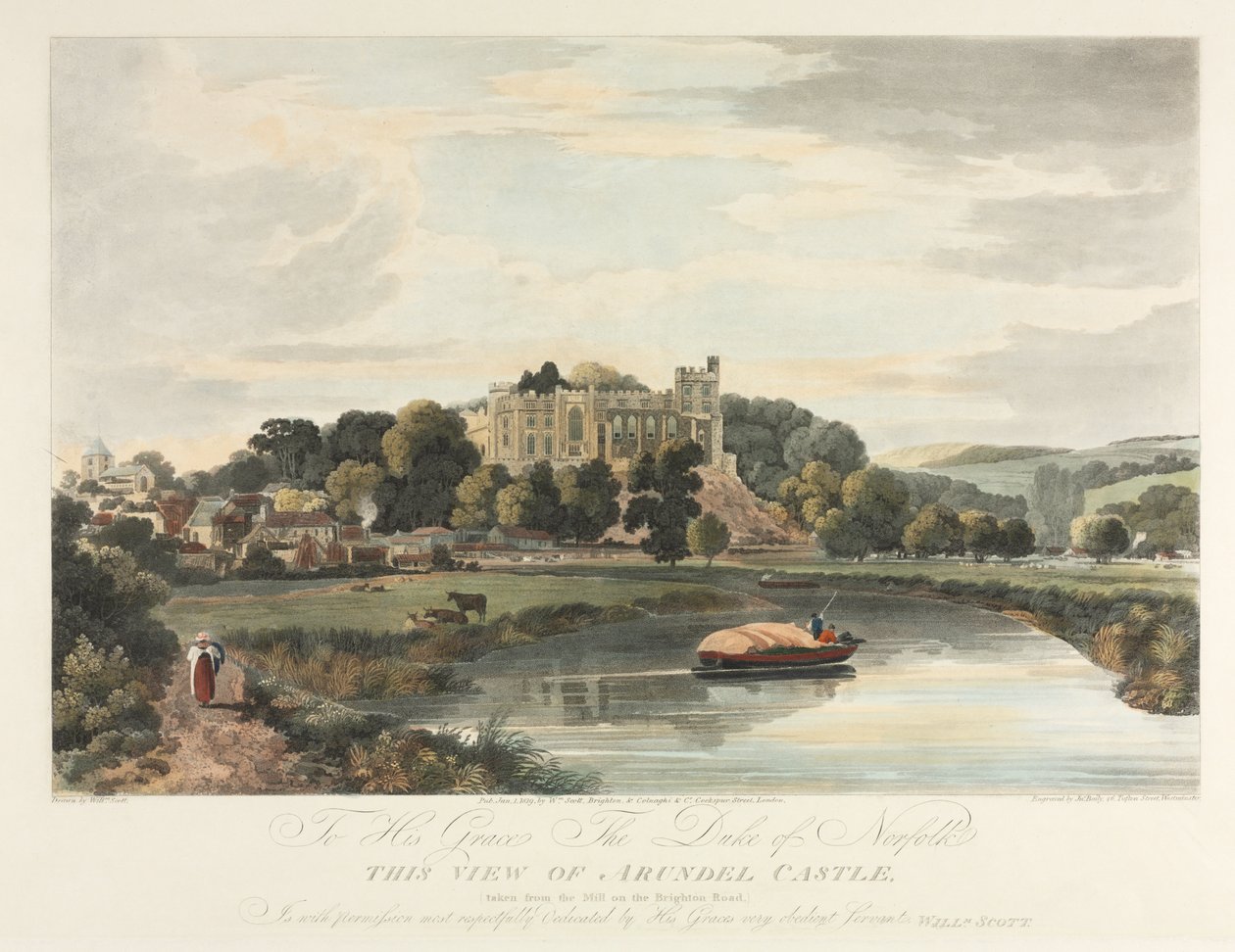 Questa vista del castello di Arundel da John Baily