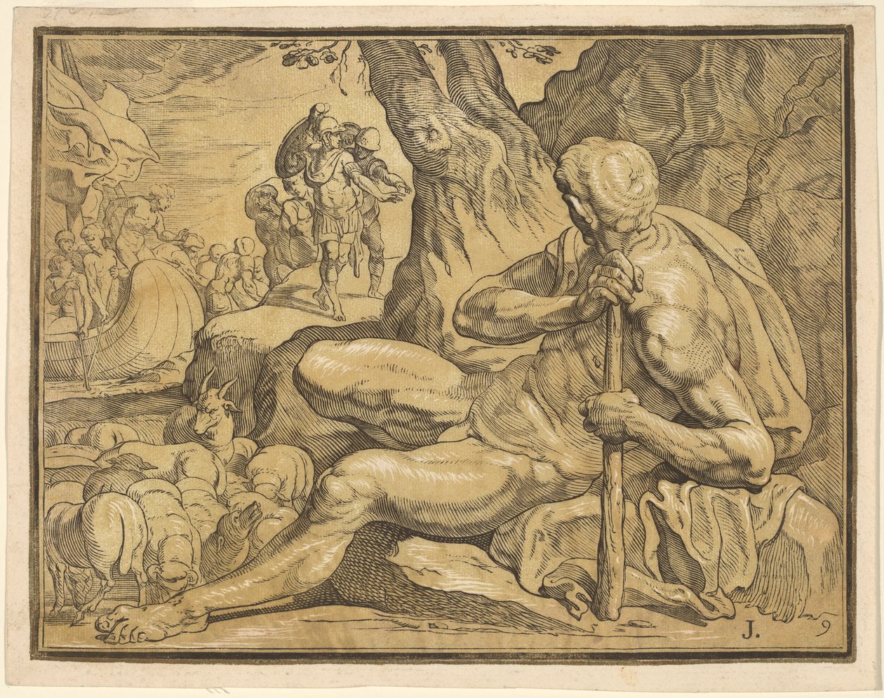 Ulisse e Polifemo da John Baptist Jackson, after Francesco Primaticcio