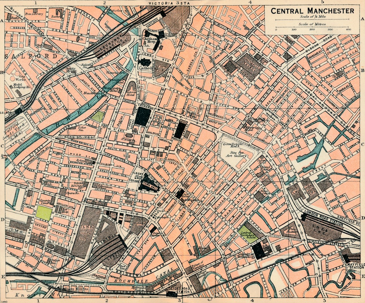 Centro di Manchester da John Bartholomew