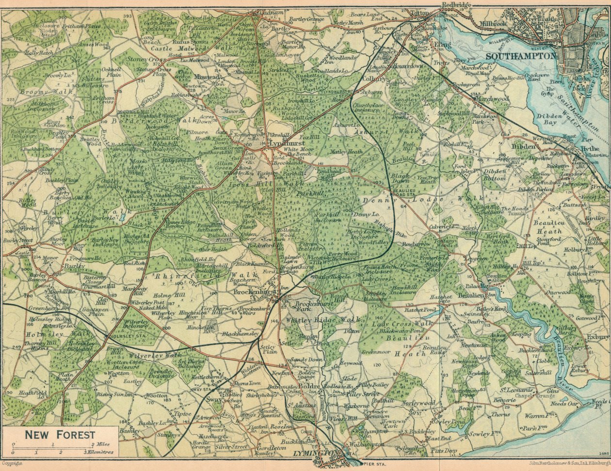 New Forest da John Bartholomew