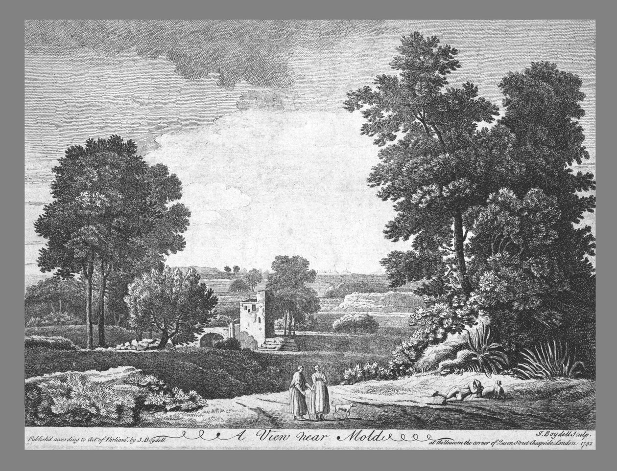 Una vista vicino a Mold, c1752 da John Boydell