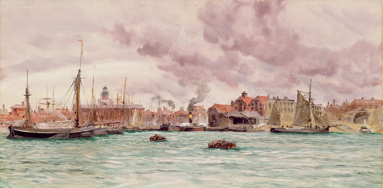 Porto di Portsmouth, 1884 da John Brett