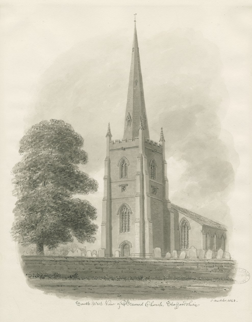Chiesa di Brewood da John Buckler