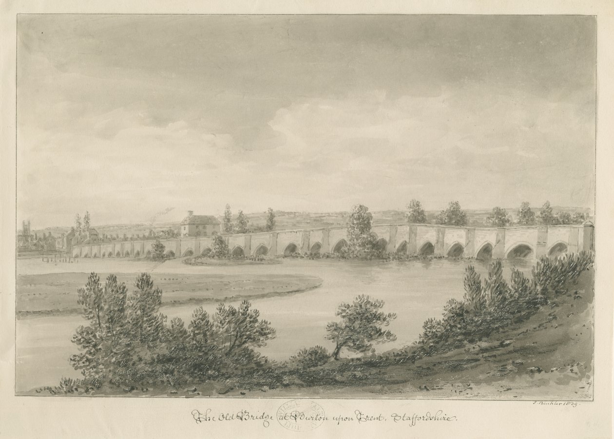 Burton-upon-Trent - Ponte e Città da John Buckler