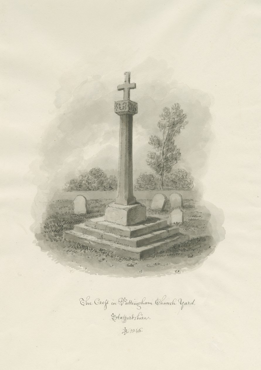 Croce nel cimitero della chiesa di Pattingham da John Buckler