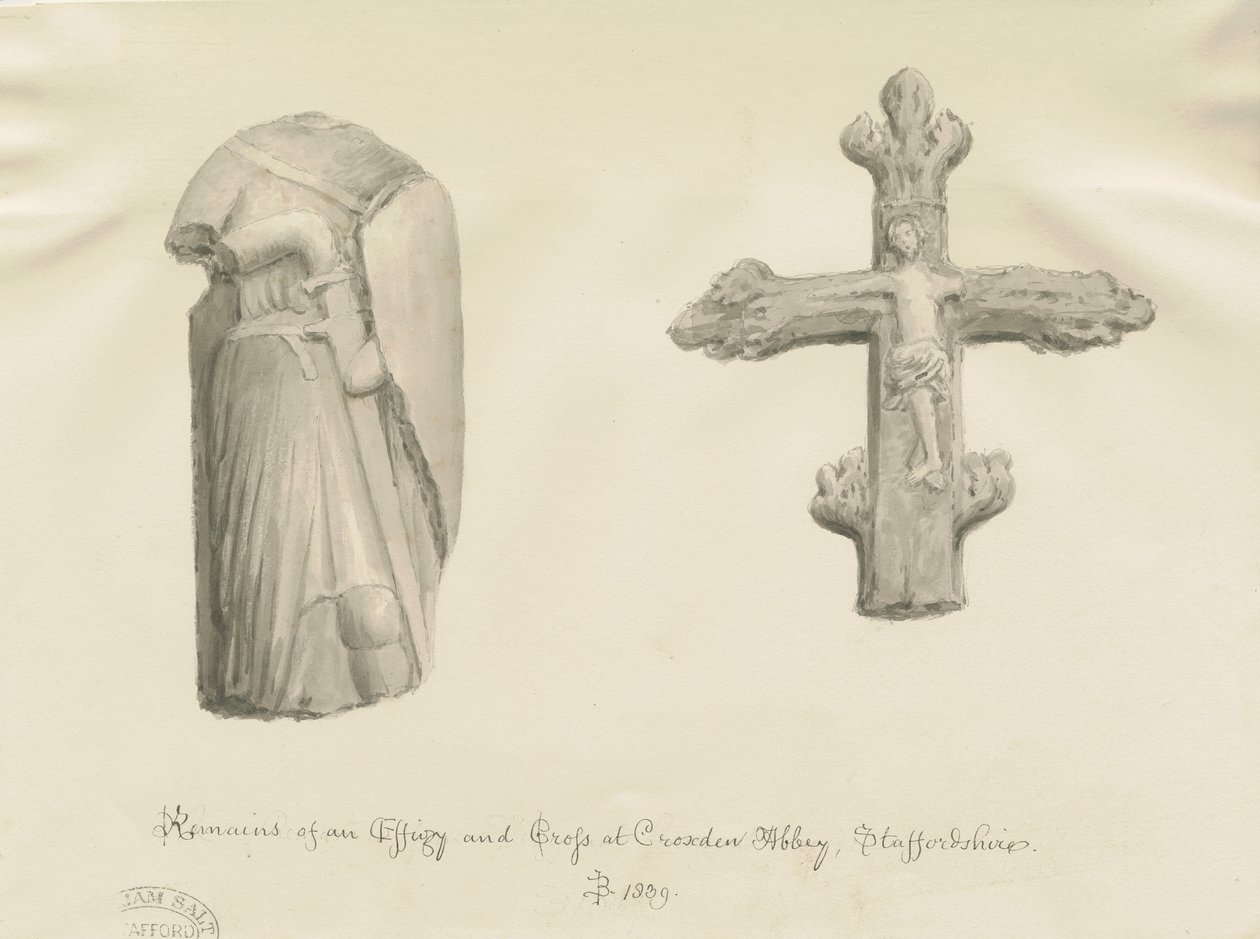 Croxden - Antichità: disegno a seppia da John Buckler