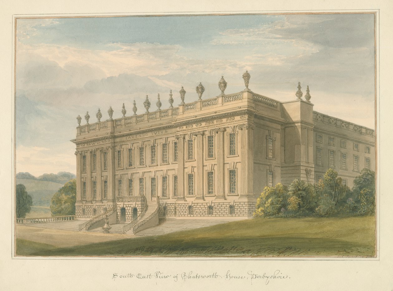Derbyshire - Chatsworth Hall da John Buckler