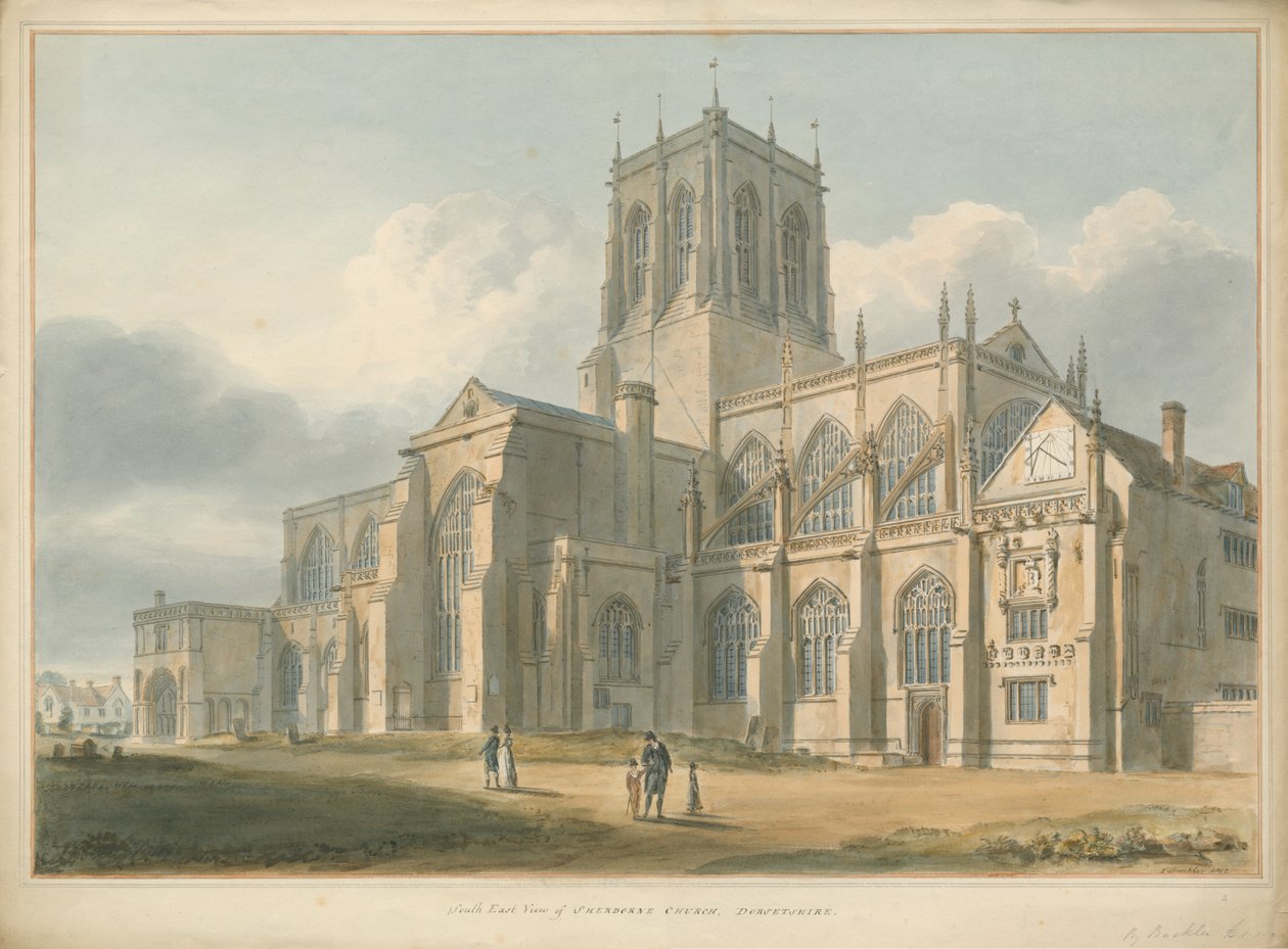 Dorset - Chiesa di Sherborne, 1802 da John Buckler