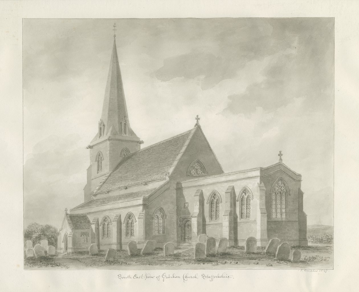 Chiesa di Grindon da John Buckler